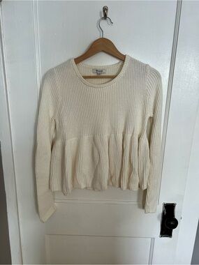 Madewell Peplum Knit Sweater S